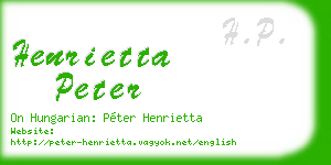 henrietta peter business card