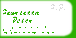 henrietta peter business card